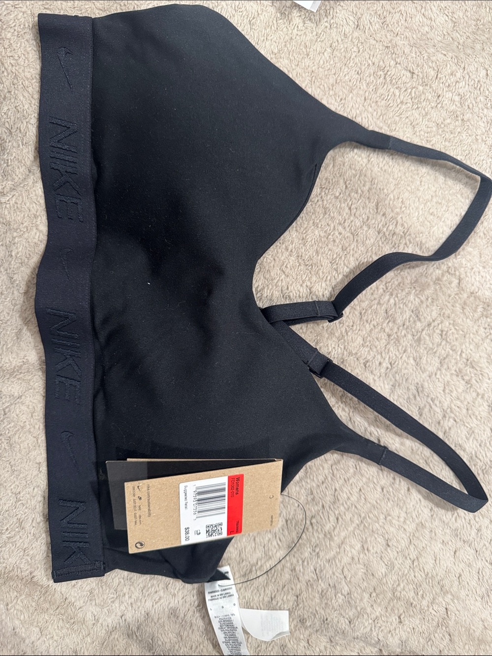 Nike Black Adjustable-Strap Sports Bra